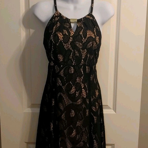 London Times Dresses & Skirts - Black over tan Swing Dress sz10